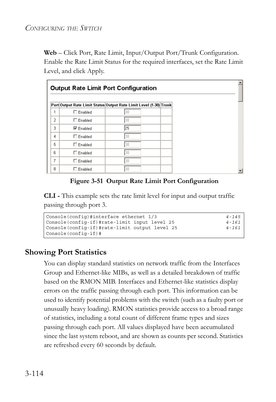 Showing port statistics, Showing port statistics -115 | SMC Networks TIGERSWITCH SMC6752AL2 User Manual | Page 162 / 516