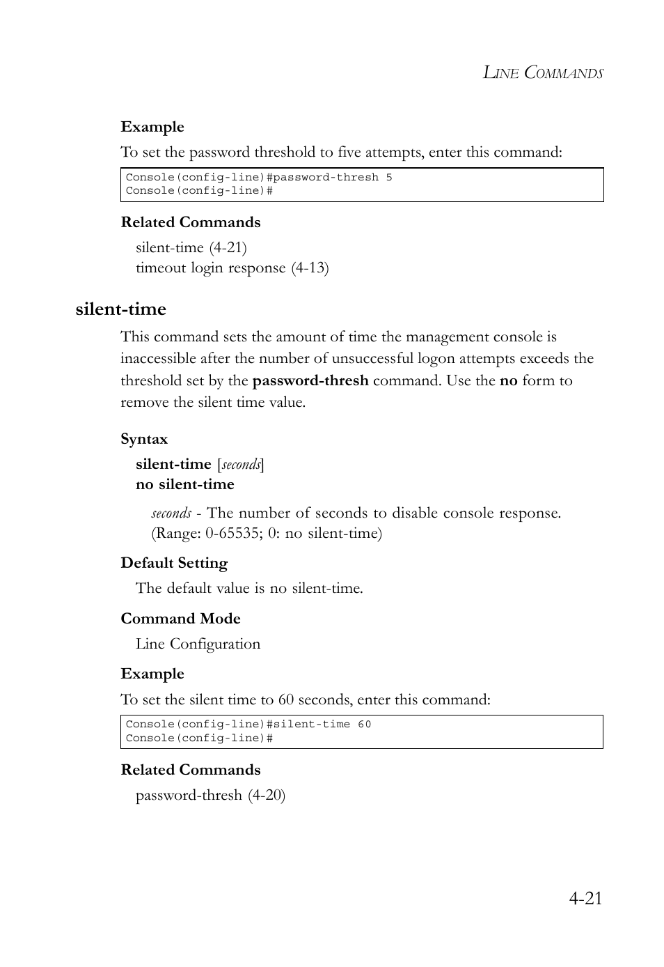 Silent-time, Silent-time -21 | SMC Networks TIGERSWITCH SMC6752AL2 User Manual | Page 261 / 516