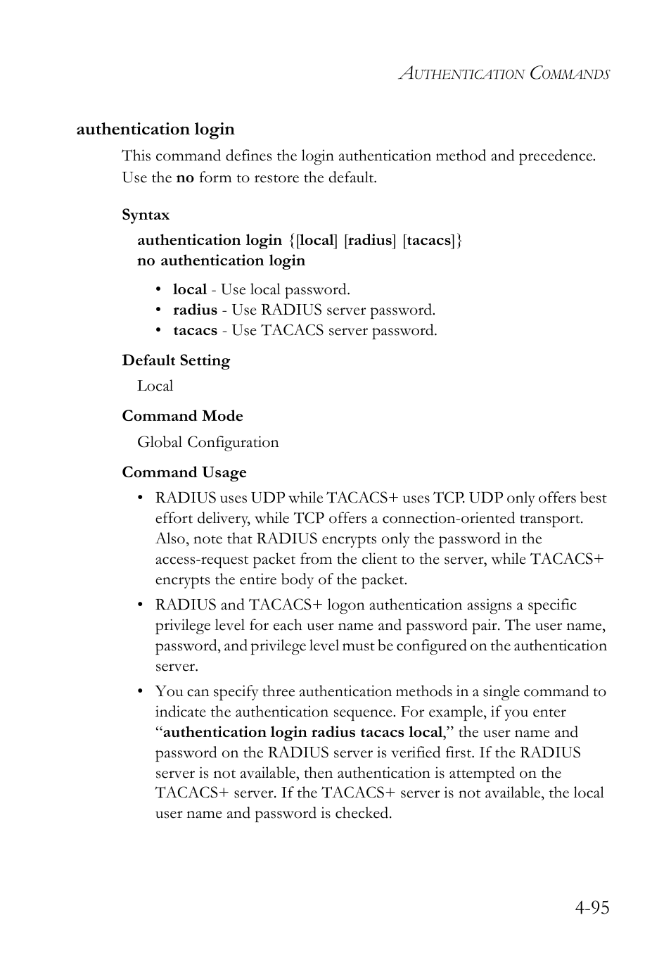 Authentication login, Authentication login -94 | SMC Networks TIGERSWITCH SMC6752AL2 User Manual | Page 335 / 516
