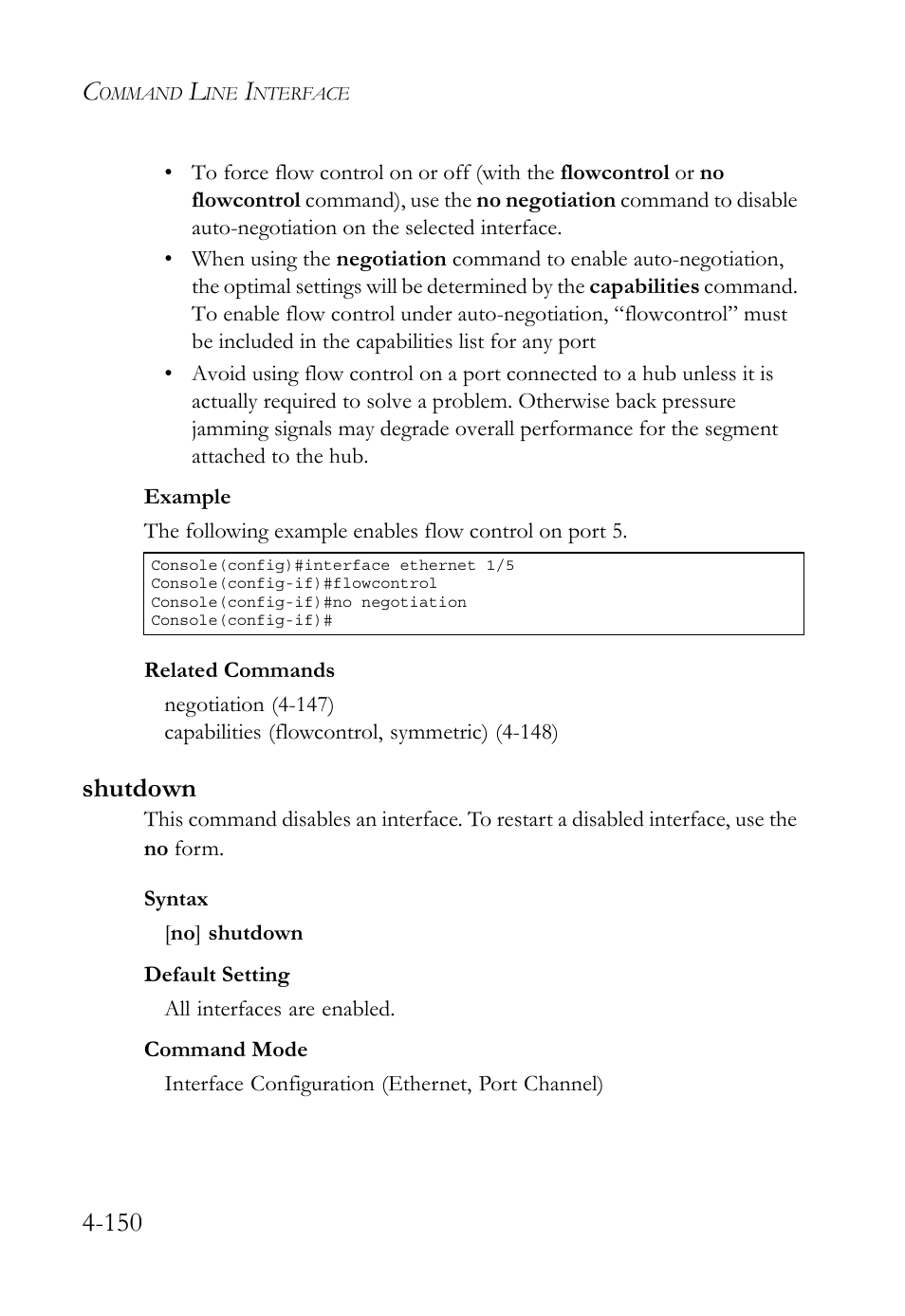 Shutdown, Shutdown -150, Shutdown (4-150) | SMC Networks TIGERSWITCH SMC6752AL2 User Manual | Page 390 / 516