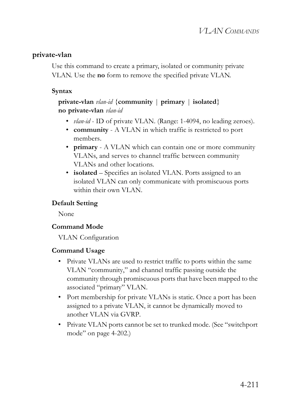 Private-vlan, Private-vlan -210, Vlan c | SMC Networks TIGERSWITCH SMC6752AL2 User Manual | Page 451 / 516