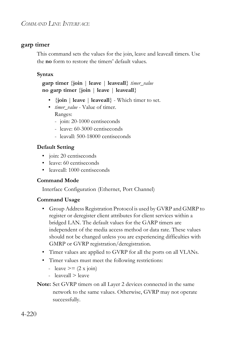 Garp timer, Garp timer -218 | SMC Networks TIGERSWITCH SMC6752AL2 User Manual | Page 460 / 516