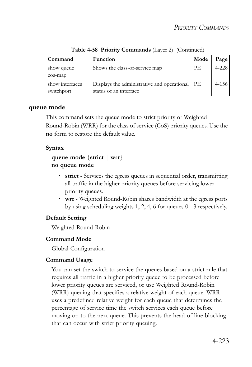 Queue mode, Queue mode -221 | SMC Networks TIGERSWITCH SMC6752AL2 User Manual | Page 463 / 516