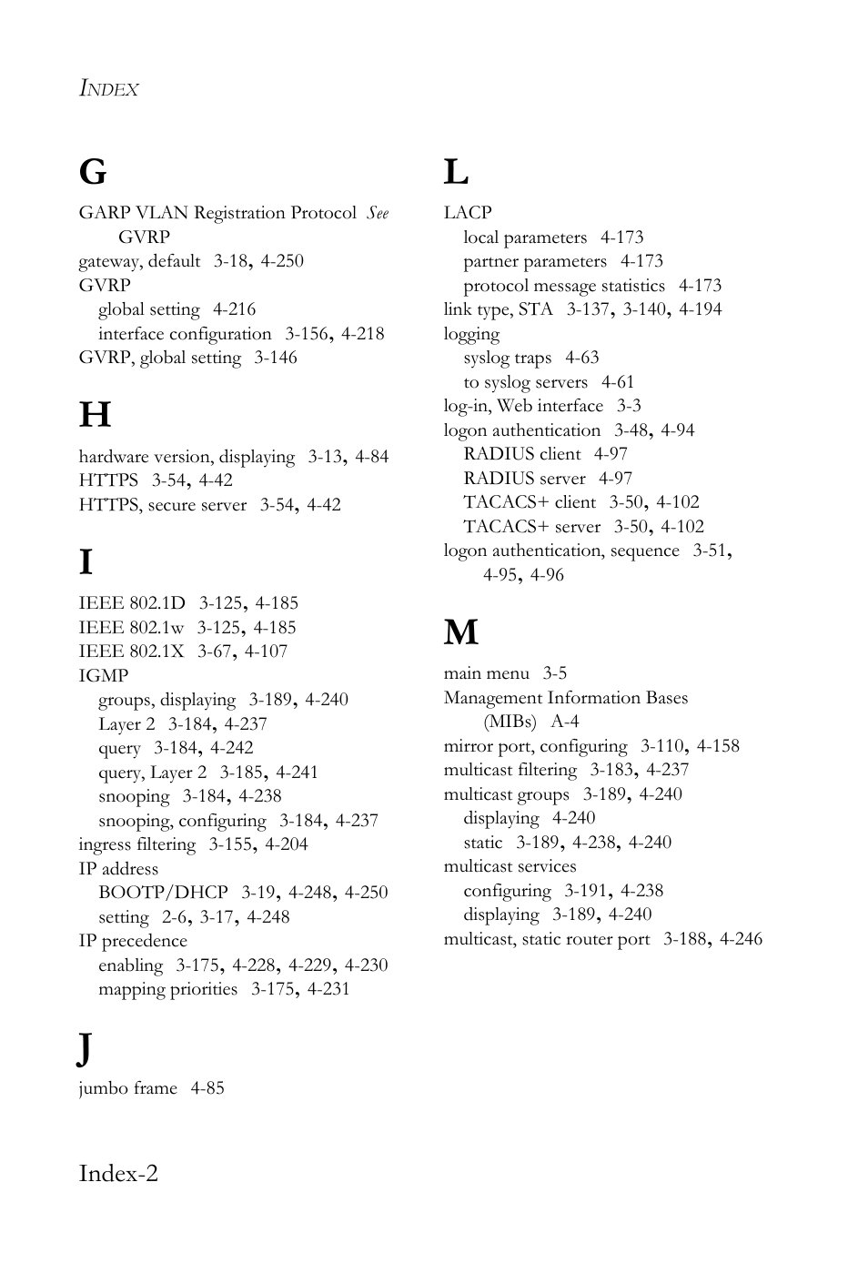 Index-2 | SMC Networks TIGERSWITCH SMC6752AL2 User Manual | Page 512 / 516