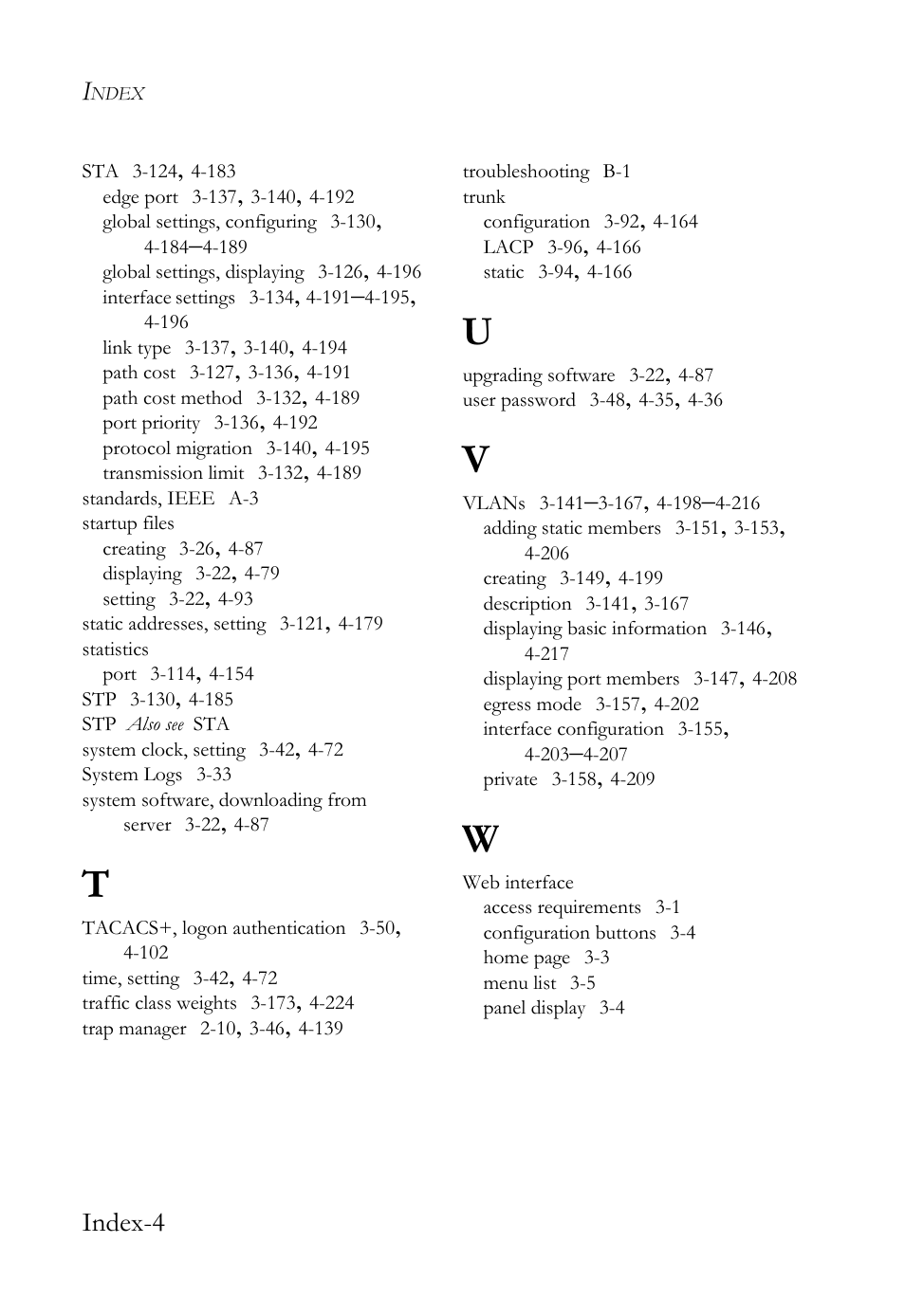 Index-4 | SMC Networks TIGERSWITCH SMC6752AL2 User Manual | Page 514 / 516