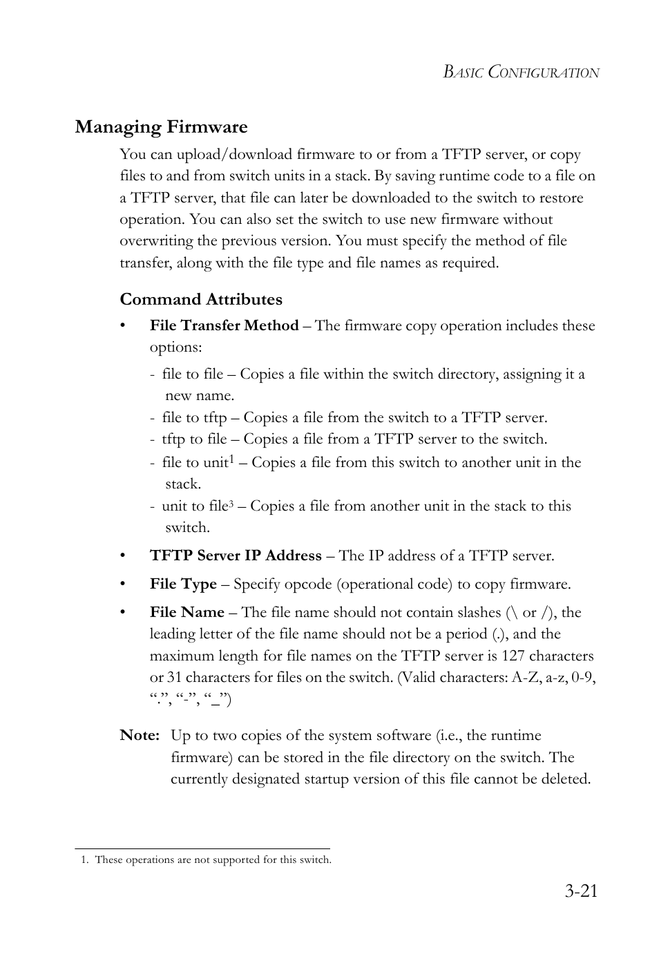Managing firmware, Managing firmware -21, 21 managing firmware | SMC Networks TIGERSWITCH SMC6752AL2 User Manual | Page 69 / 516