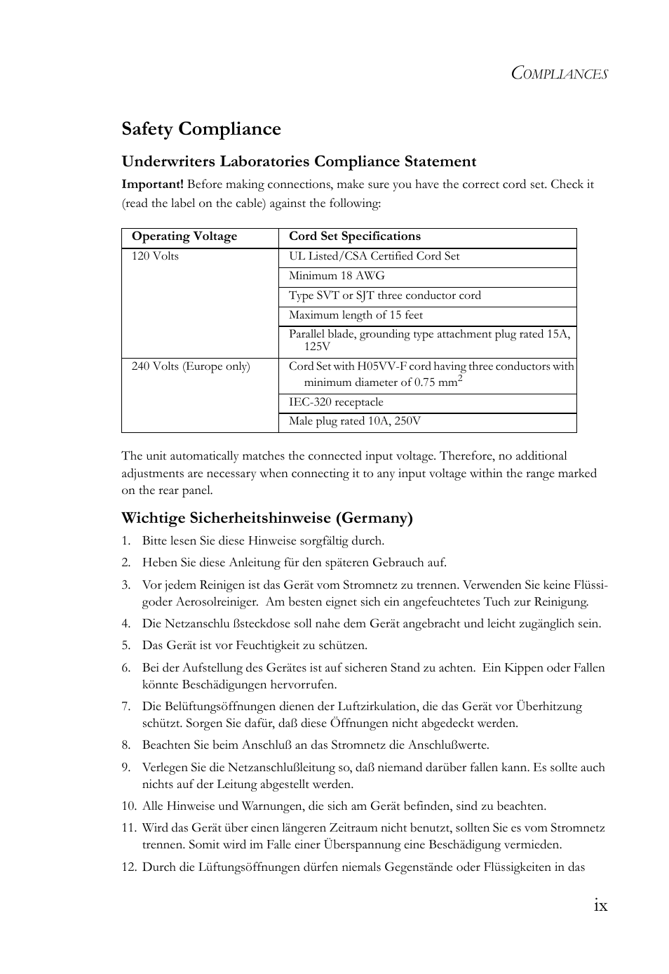 Ix safety compliance | SMC Networks SMC Barricade SMC7004VBR User Manual | Page 9 / 122