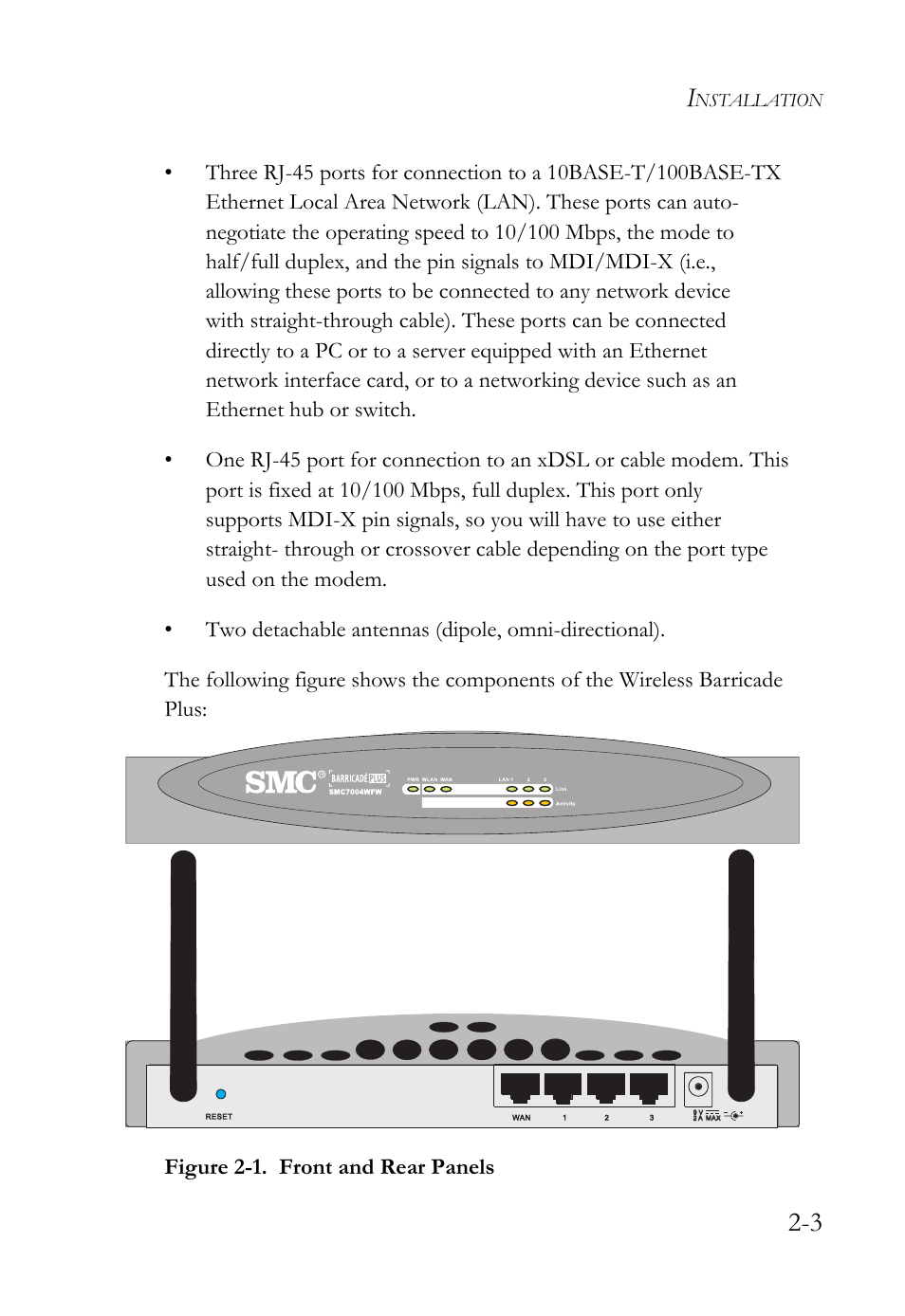 Nstallation | SMC Networks SMC Barricade Plus SMC7004WFW User Manual | Page 19 / 146