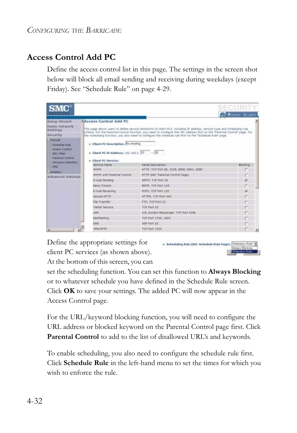 32 access control add pc | SMC Networks SMCWBR14-G2 User Manual | Page 78 / 132