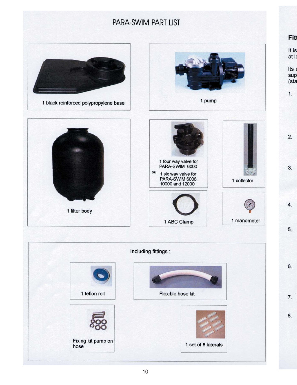 Vogue Industrial ABOVE GROUND SWIMMING POOL User Manual | Page 10 / 20