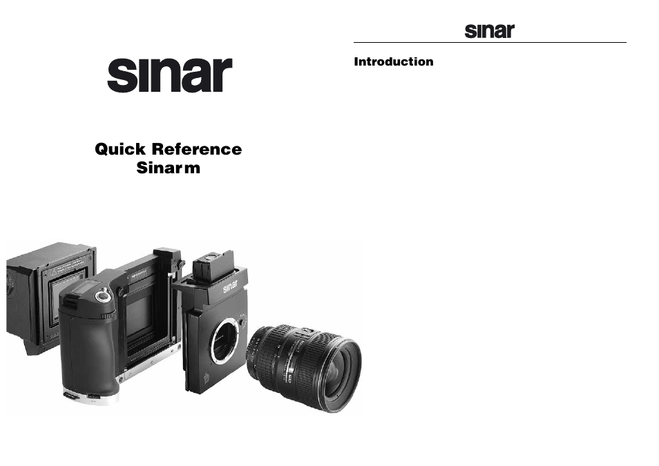 Sinar m 493.03.000 User Manual | 14 pages