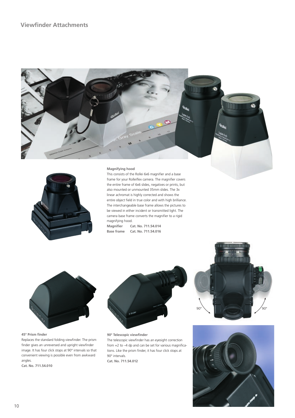 Viewfinder attachments | Sinar Rolleiflex 6008 Integral User Manual | Page 10 / 16