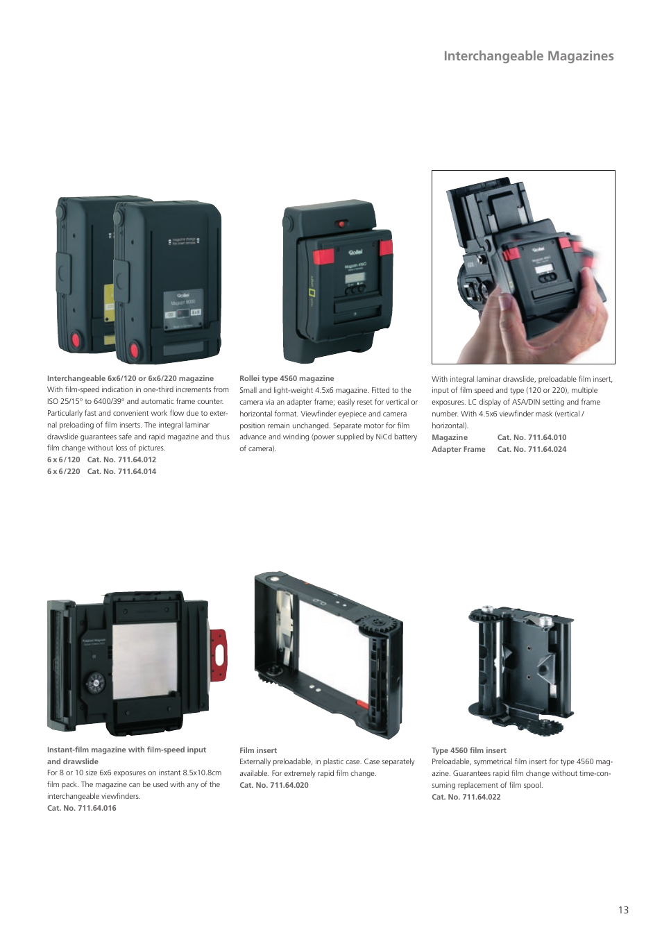 Interchangeable magazines | Sinar Rolleiflex 6008 Integral User Manual | Page 13 / 16