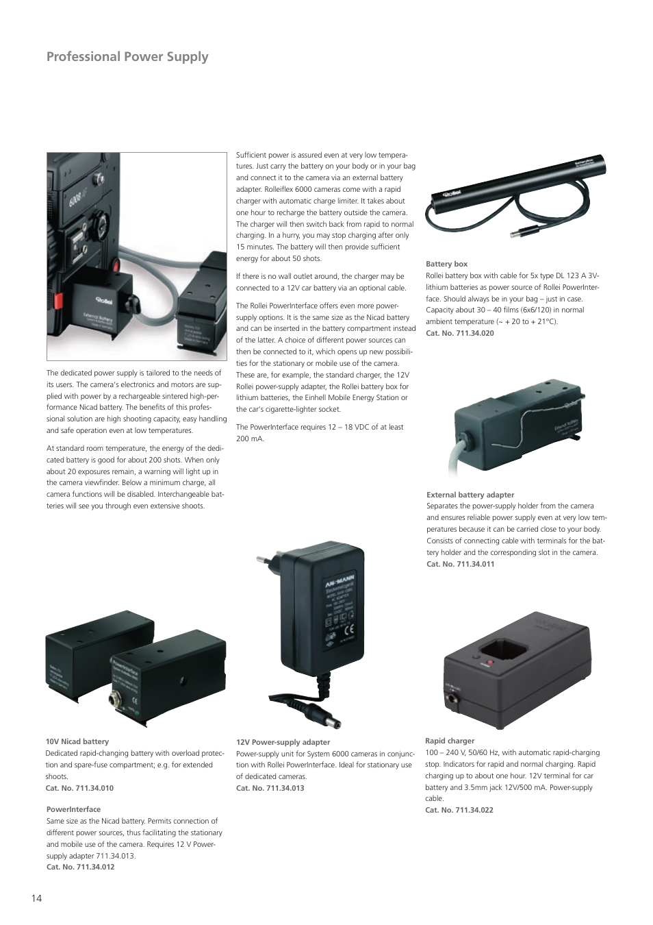 Professional power supply | Sinar Rolleiflex 6008 Integral User Manual | Page 14 / 16