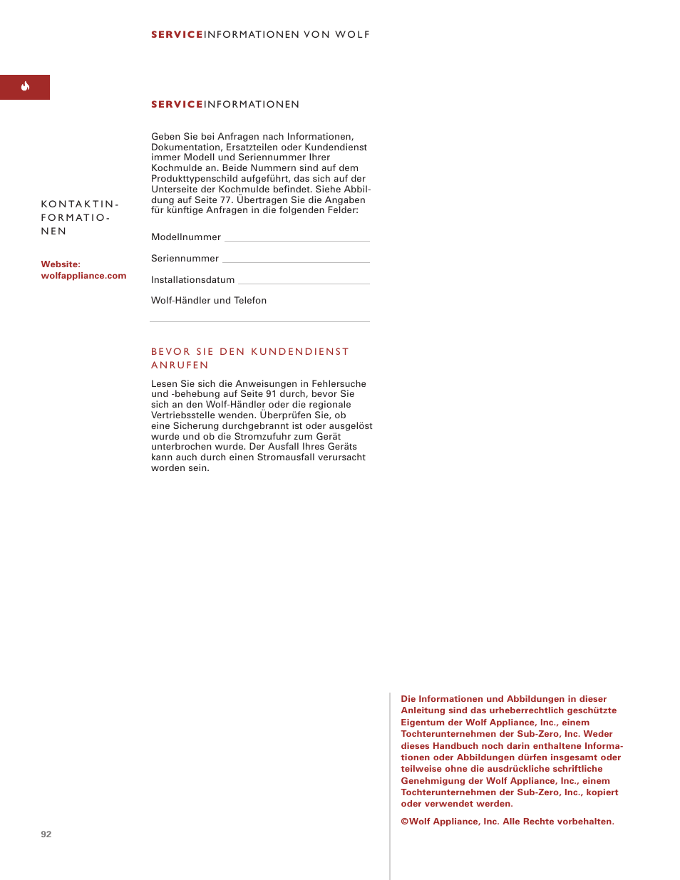 Sub-Zero ICBCT15G User Manual | Page 92 / 94