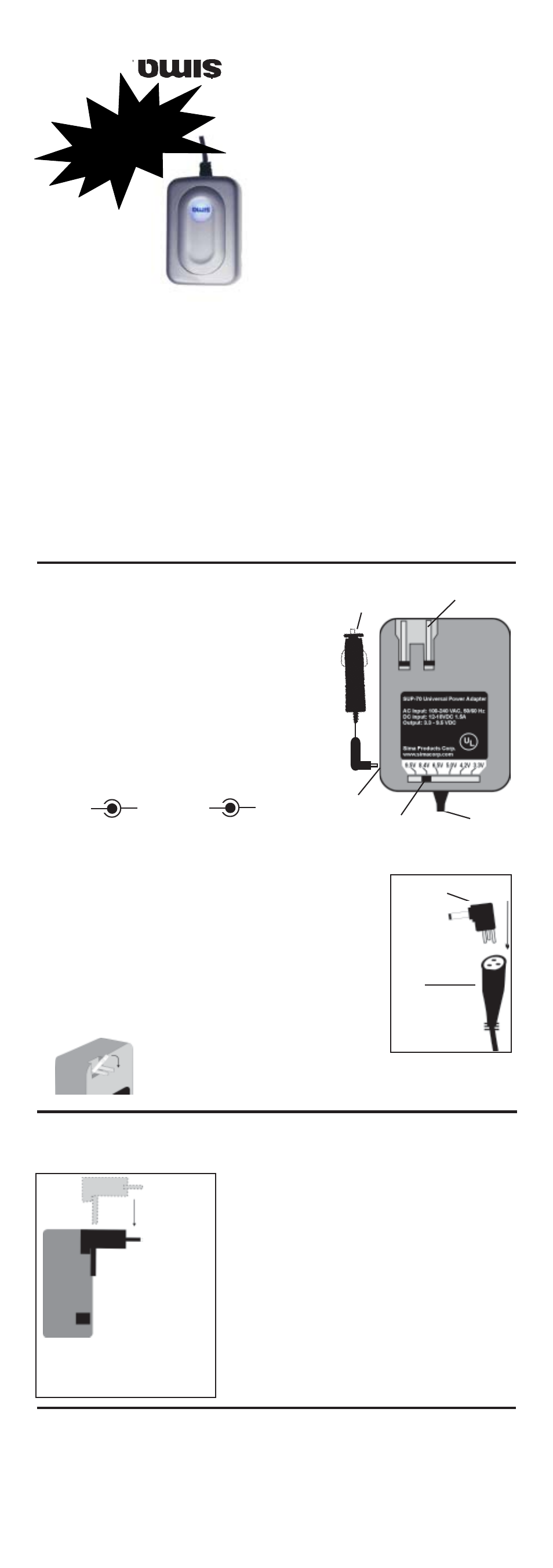 Sima Products SUP-70 User Manual | 2 pages