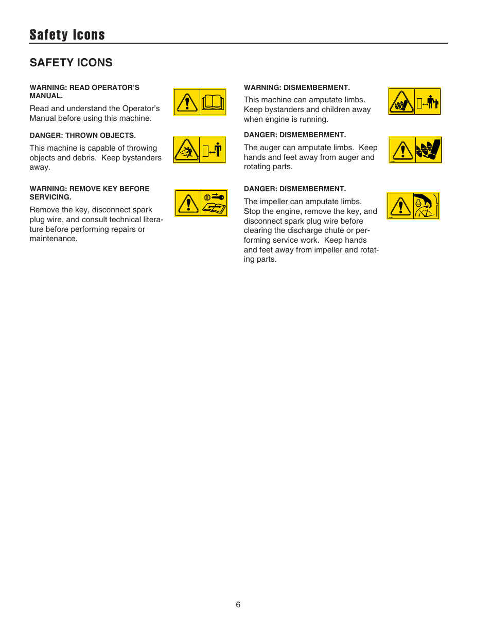 Safety icons | Simplicity 1694441 User Manual | Page 10 / 30