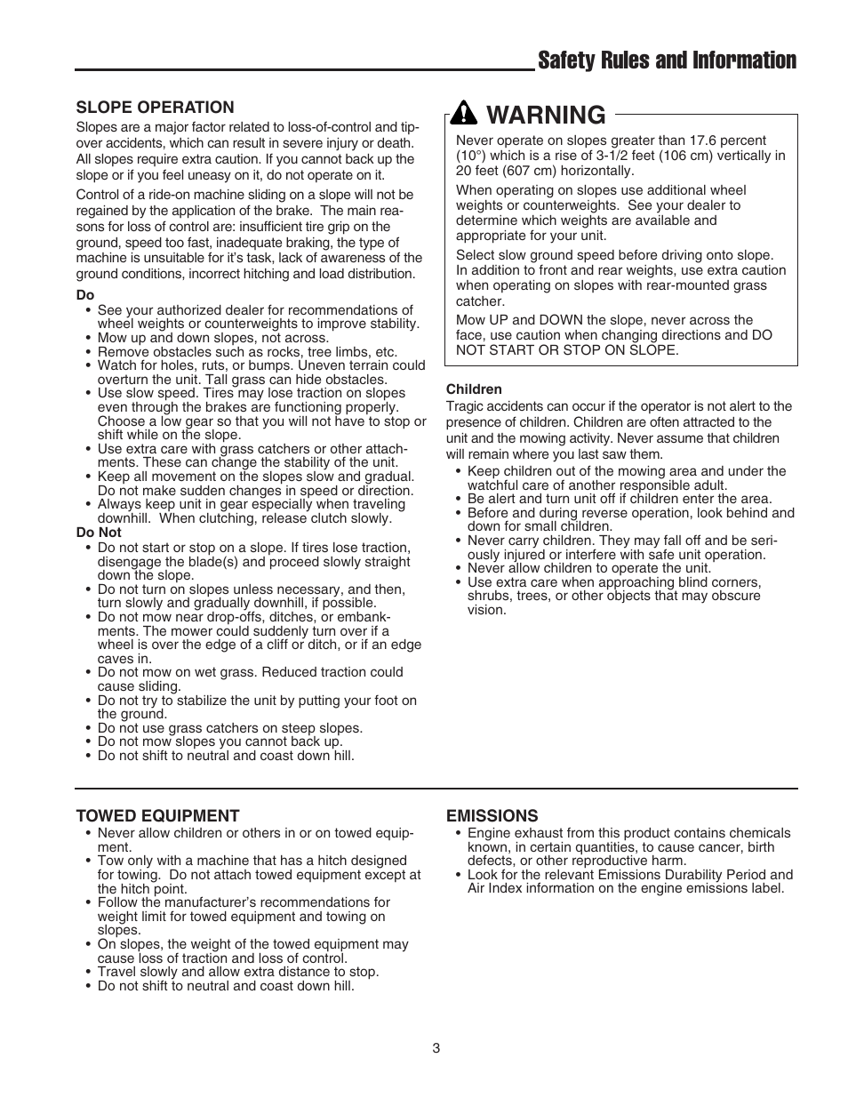 Safety rules and information, Warning | Simplicity 1693130 User Manual | Page 7 / 42