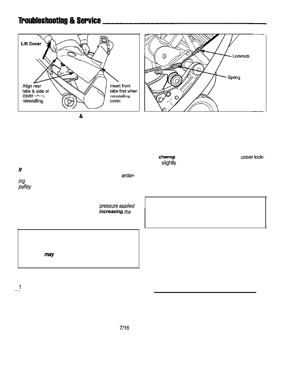 Augercontrol cable adjustment, Adjusting the cable, Testing the auger control cable | Checking the adjustment, Carburetor adjustment | Simplicity 1692984 User Manual | Page 15 / 18