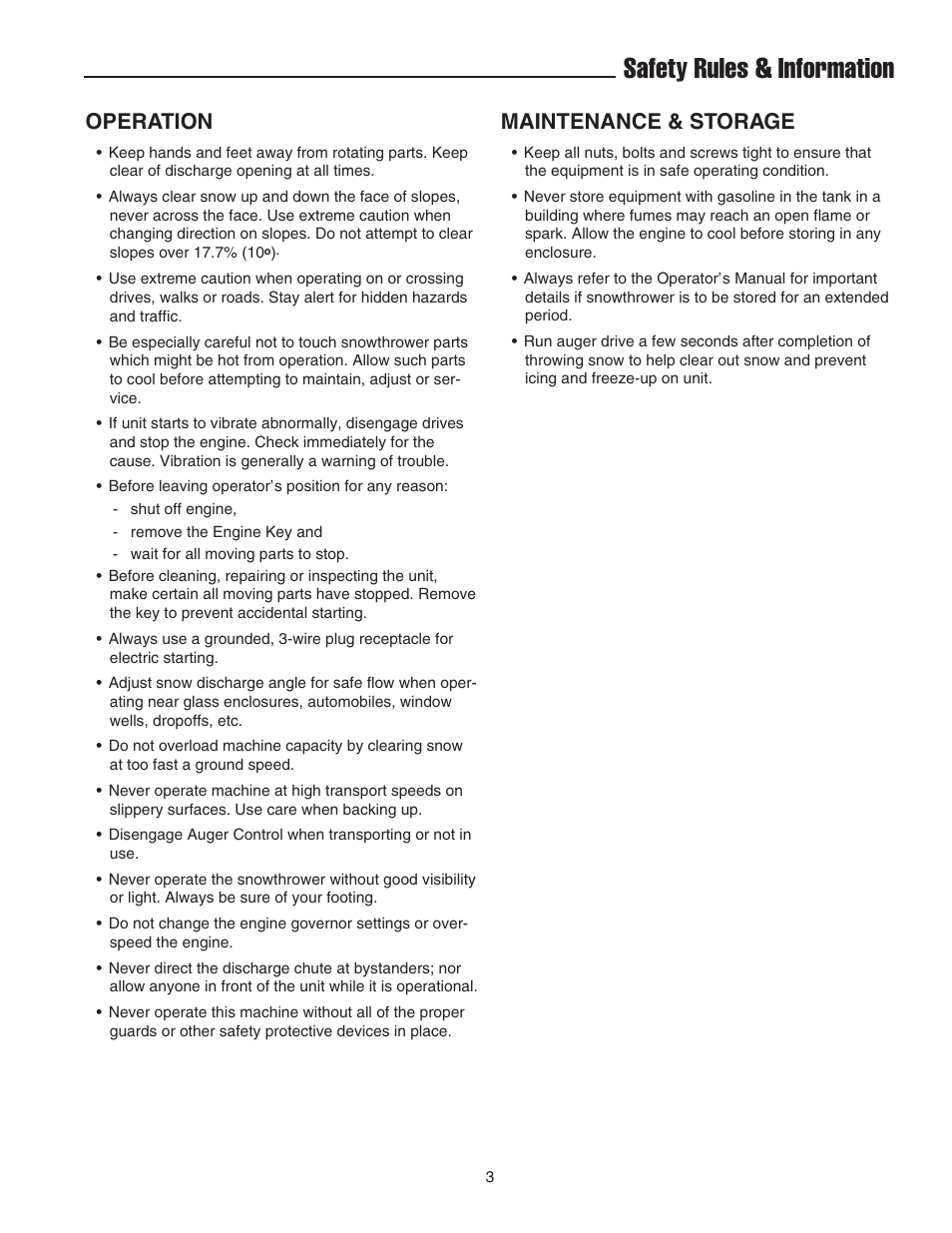 Safety rules & information, Operation, Maintenance & storage | Simplicity 1692918 User Manual | Page 7 / 20