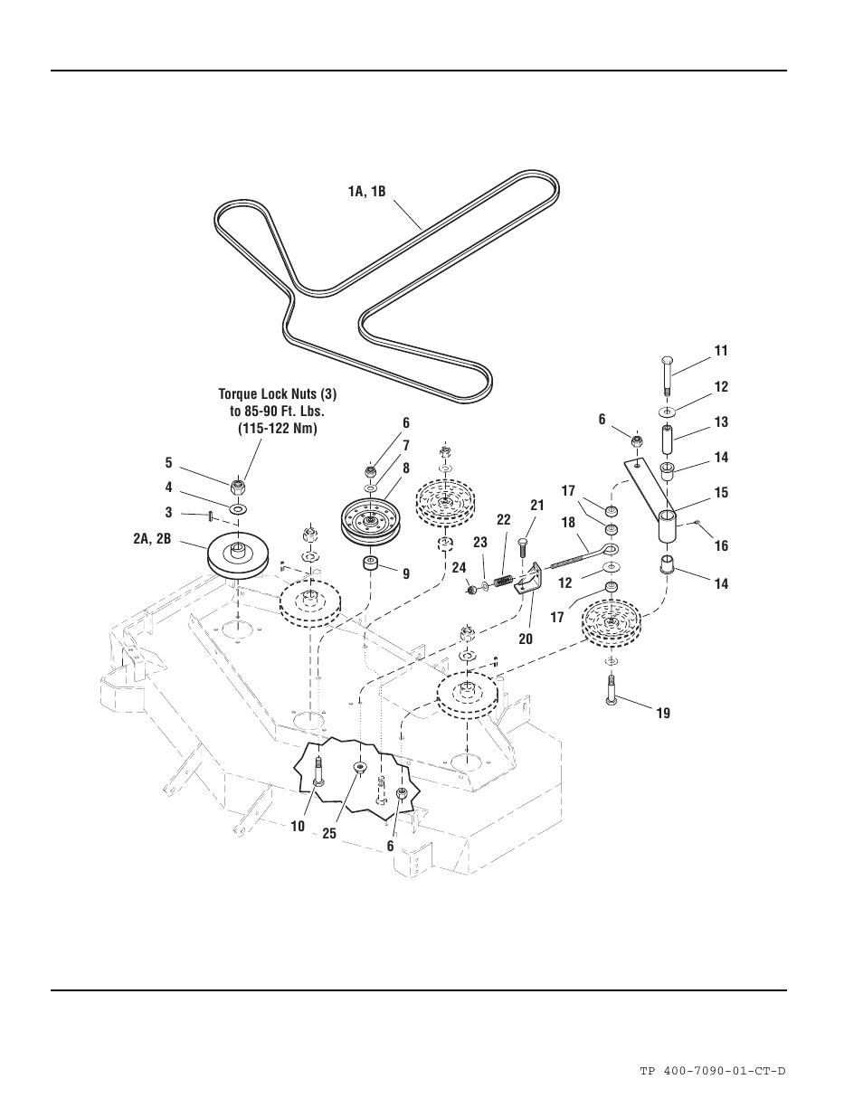 48” & 52” mower decks - belts, pulleys & idler arm | Simplicity ZT2348T User Manual | Page 68 / 73