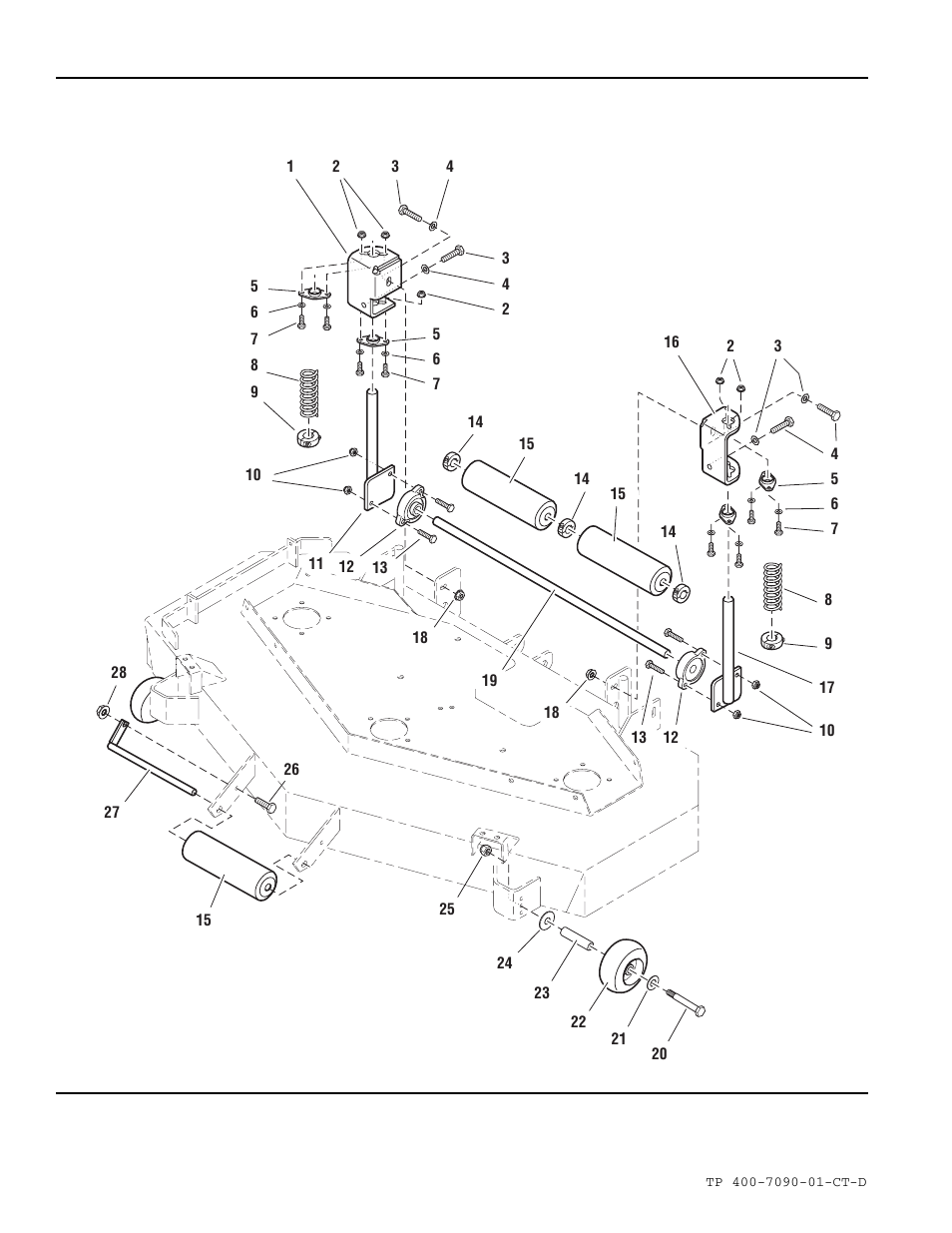 48” & 52” mower decks - rollers | Simplicity ZT2348T User Manual | Page 72 / 73