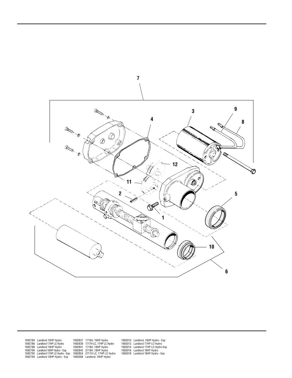 Service parts - electric lift mechanism | Simplicity LANDLORD 2700 User Manual | Page 48 / 68