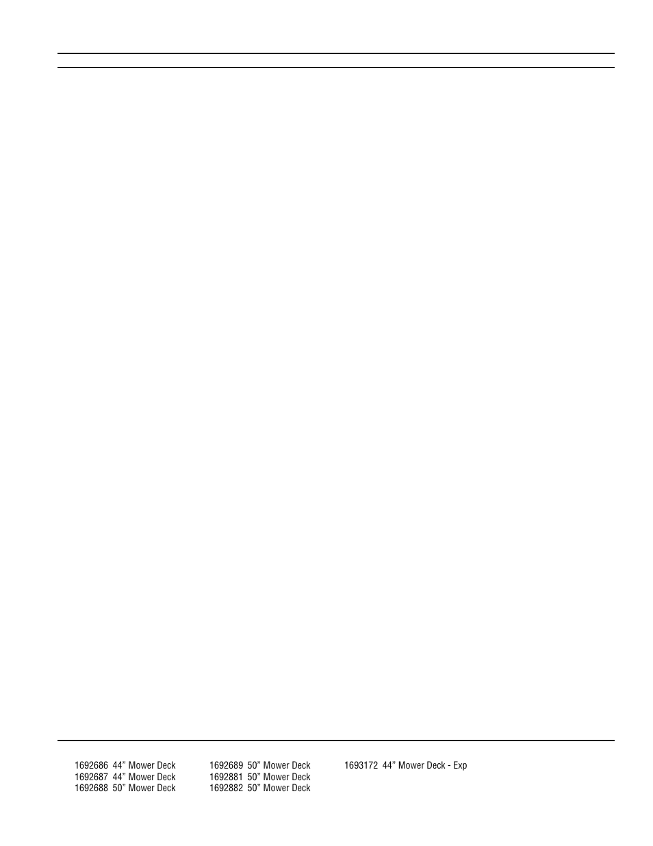 44” & 50” mower decks - housing, arbors & blades | Simplicity LANDLORD 2700 User Manual | Page 55 / 68