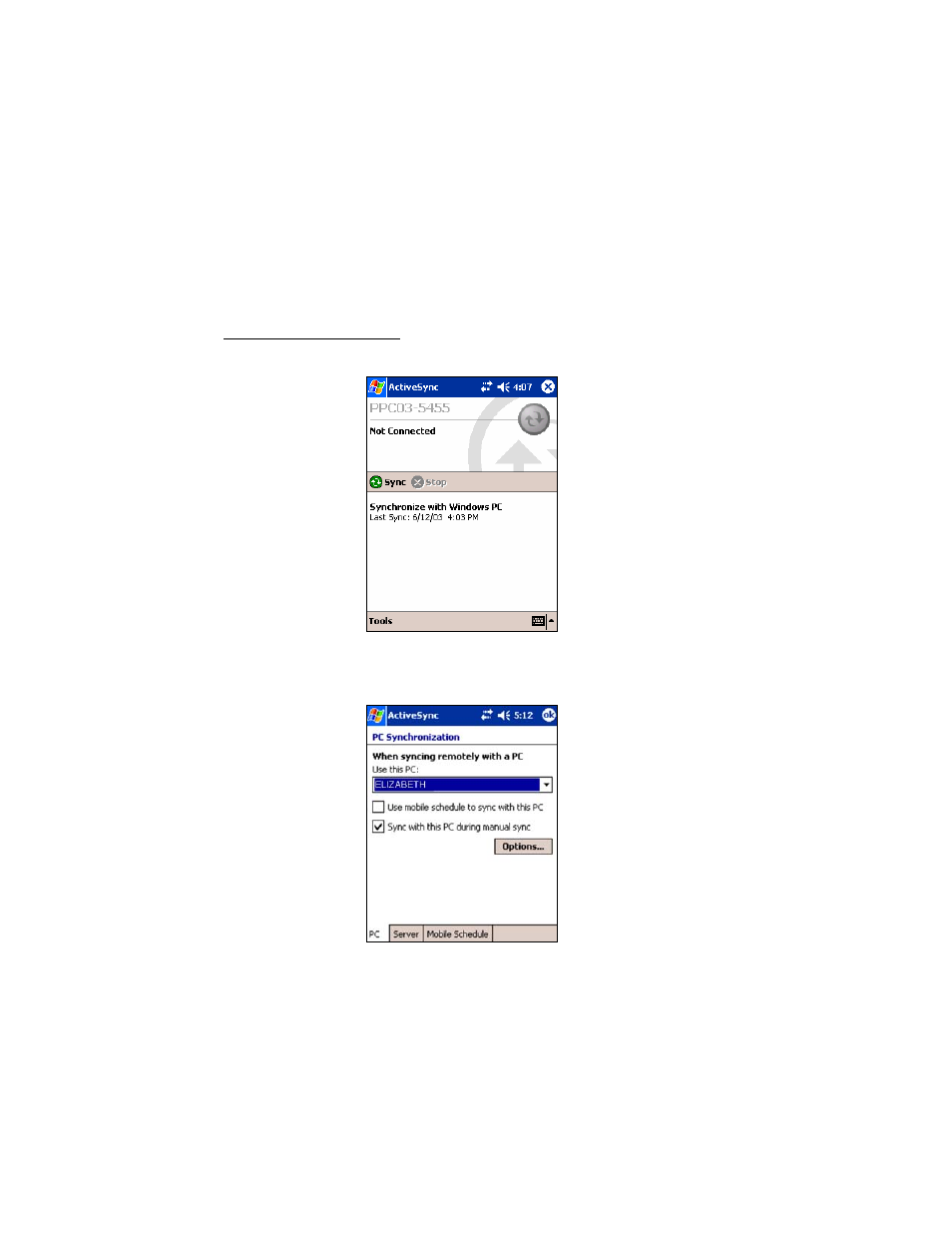 Optional: use activesync over a network, Pocket pc 2003/2003se, Optional: use activesync over a network 18 | Socket Mobile 10/100 User Manual | Page 20 / 33