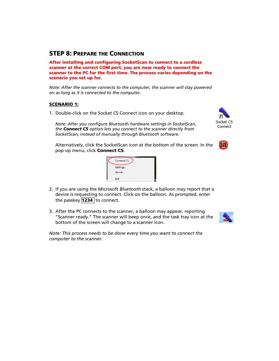 Step 8: prepare the connection, Step | Socket Mobile Bluetooth iPAQ User Manual | Page 25 / 114