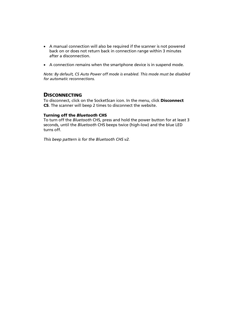 Disconnecting | Socket Mobile Bluetooth iPAQ User Manual | Page 29 / 114