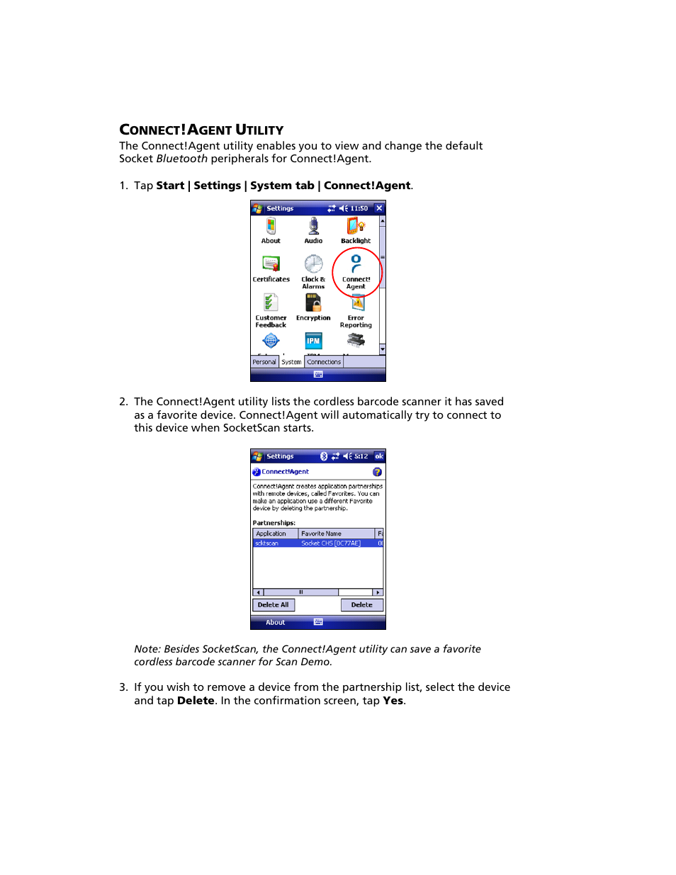 Connect!agent utility | Socket Mobile Bluetooth iPAQ User Manual | Page 49 / 114