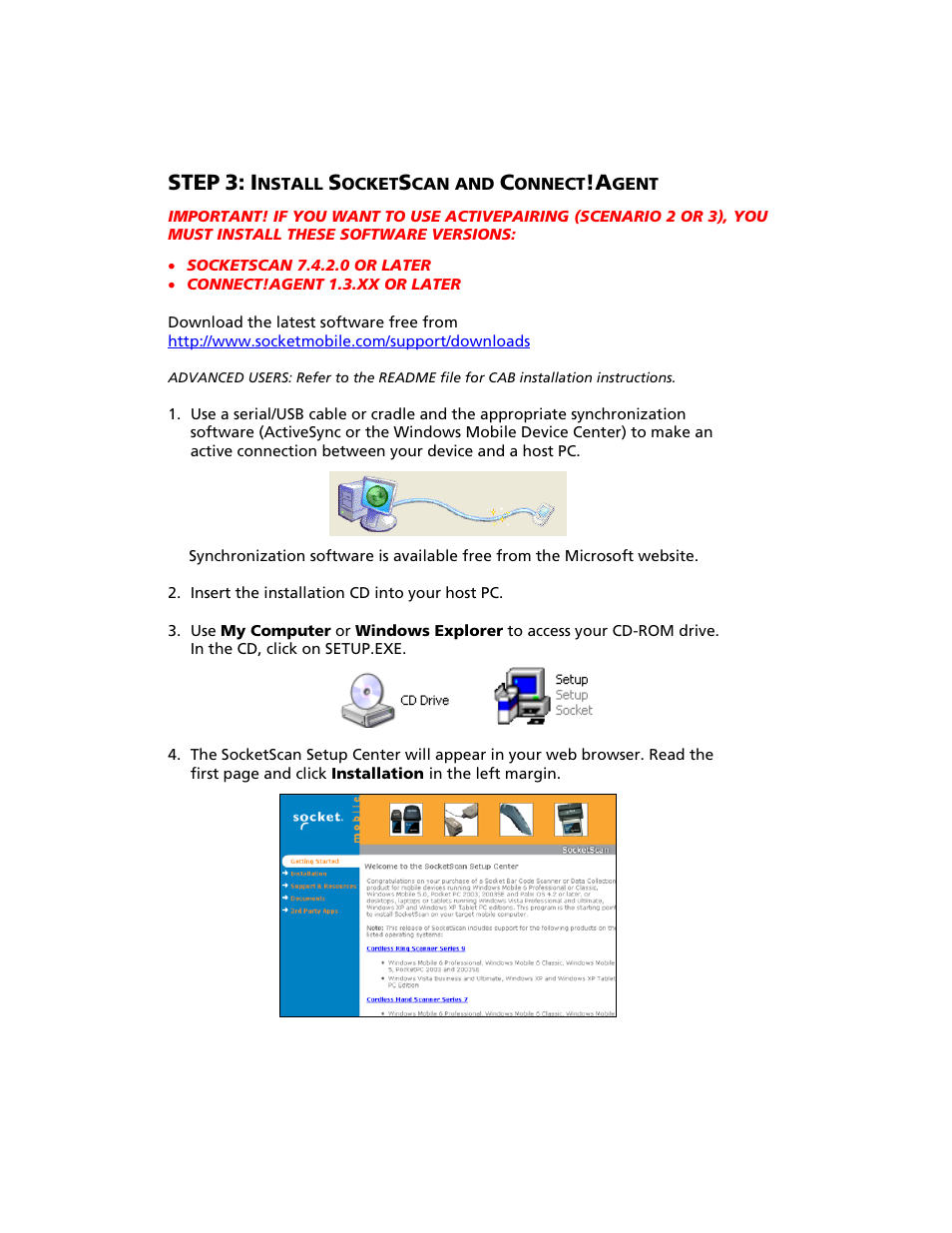 Step 3: install socketscan and connect!agent, Step | Socket Mobile Bluetooth iPAQ User Manual | Page 53 / 114