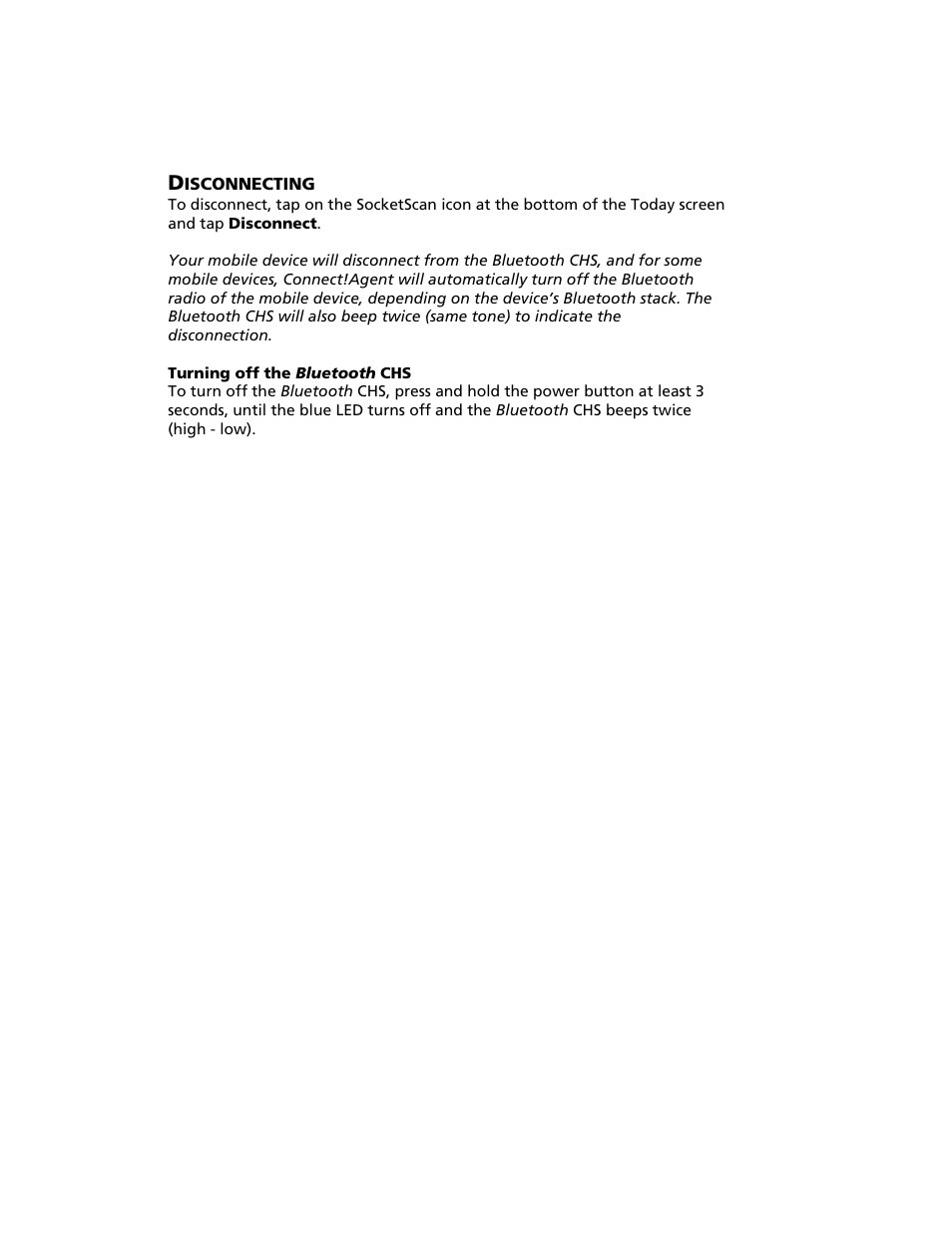 Disconnecting | Socket Mobile Bluetooth iPAQ User Manual | Page 61 / 114
