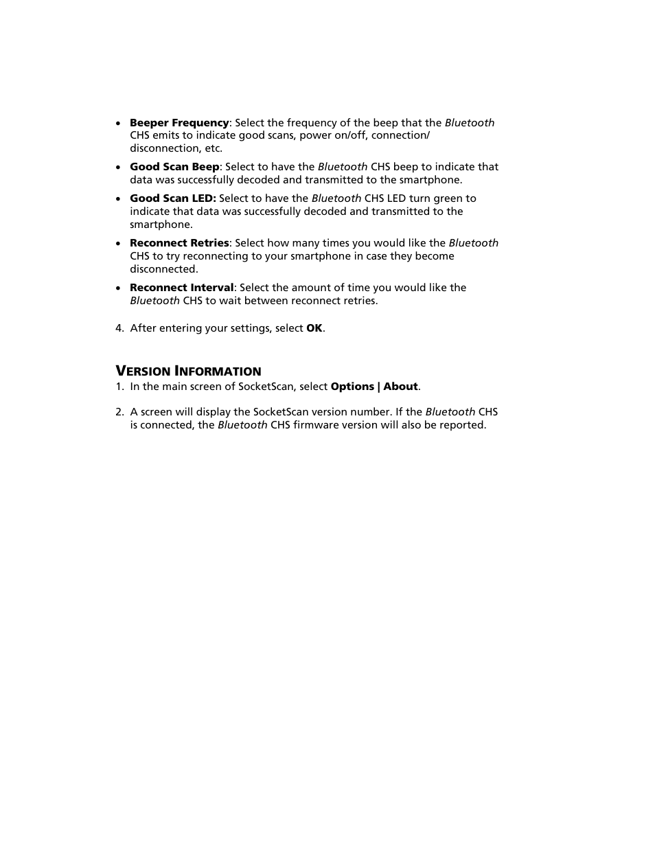 Version information | Socket Mobile Bluetooth iPAQ User Manual | Page 91 / 114