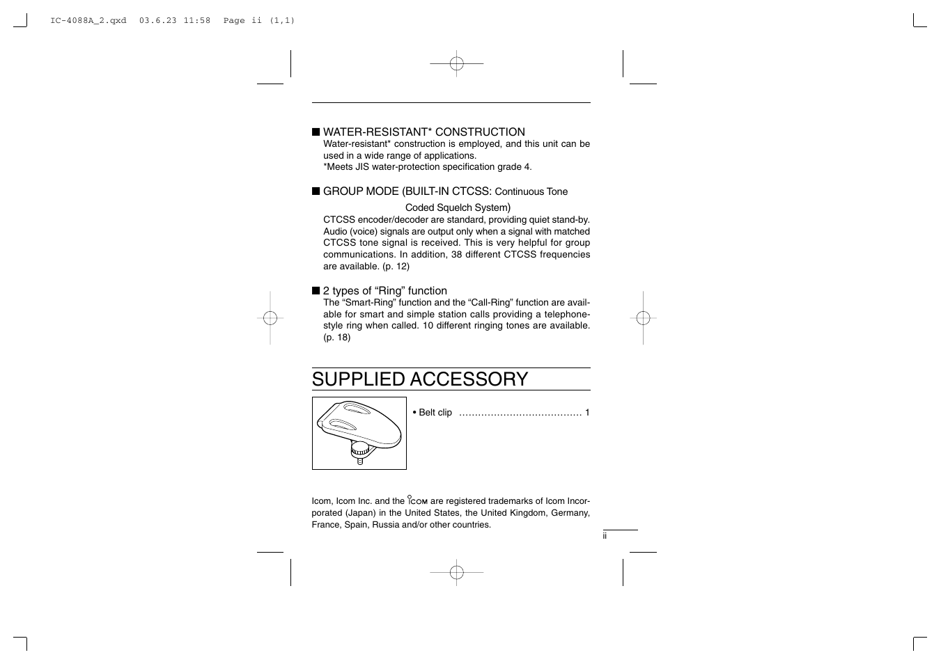 Supplied accessory | Socket Mobile IC-4088A User Manual | Page 3 / 32