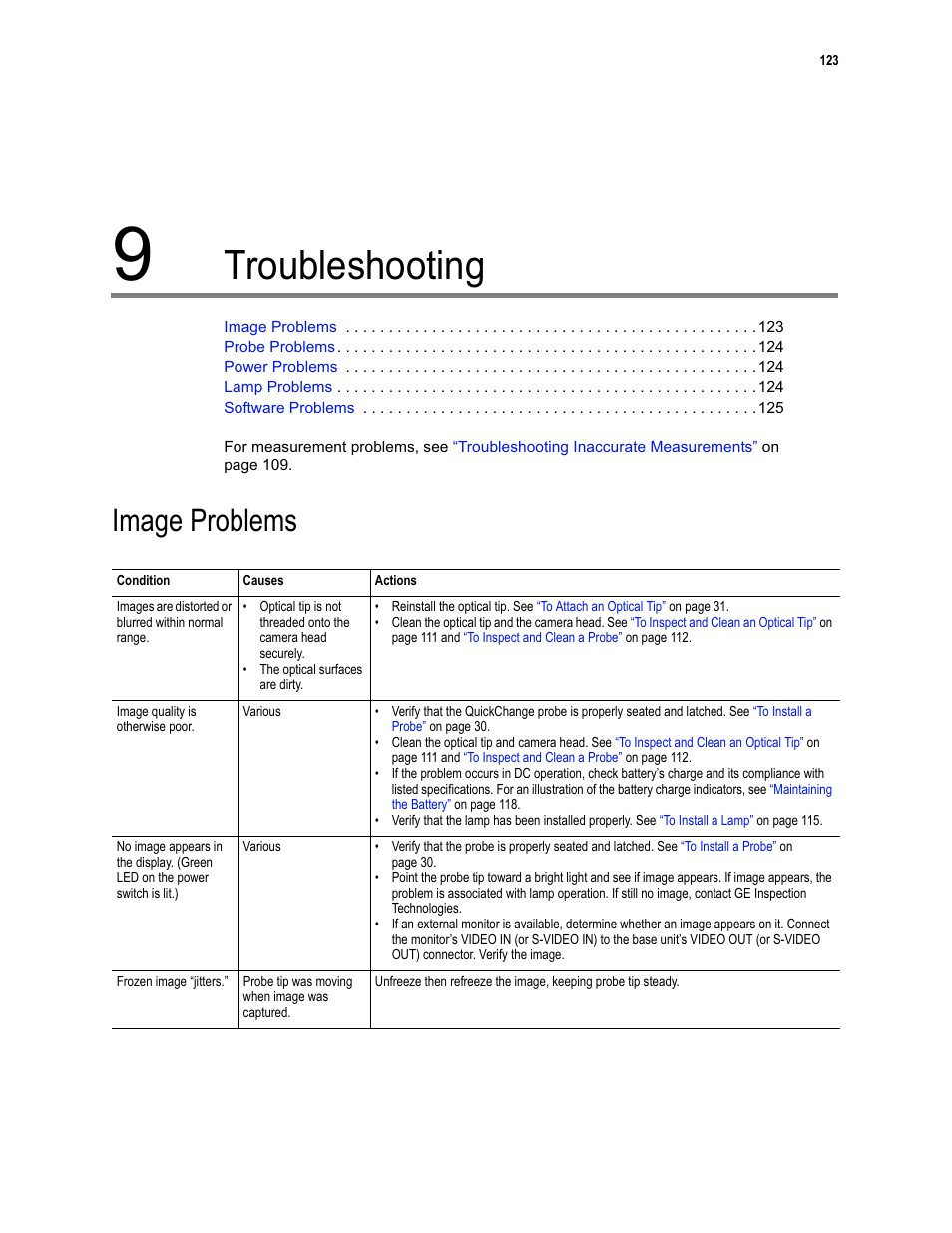 Troubleshooting, Image problems | GE XLG3 User Manual | Page 132 / 160