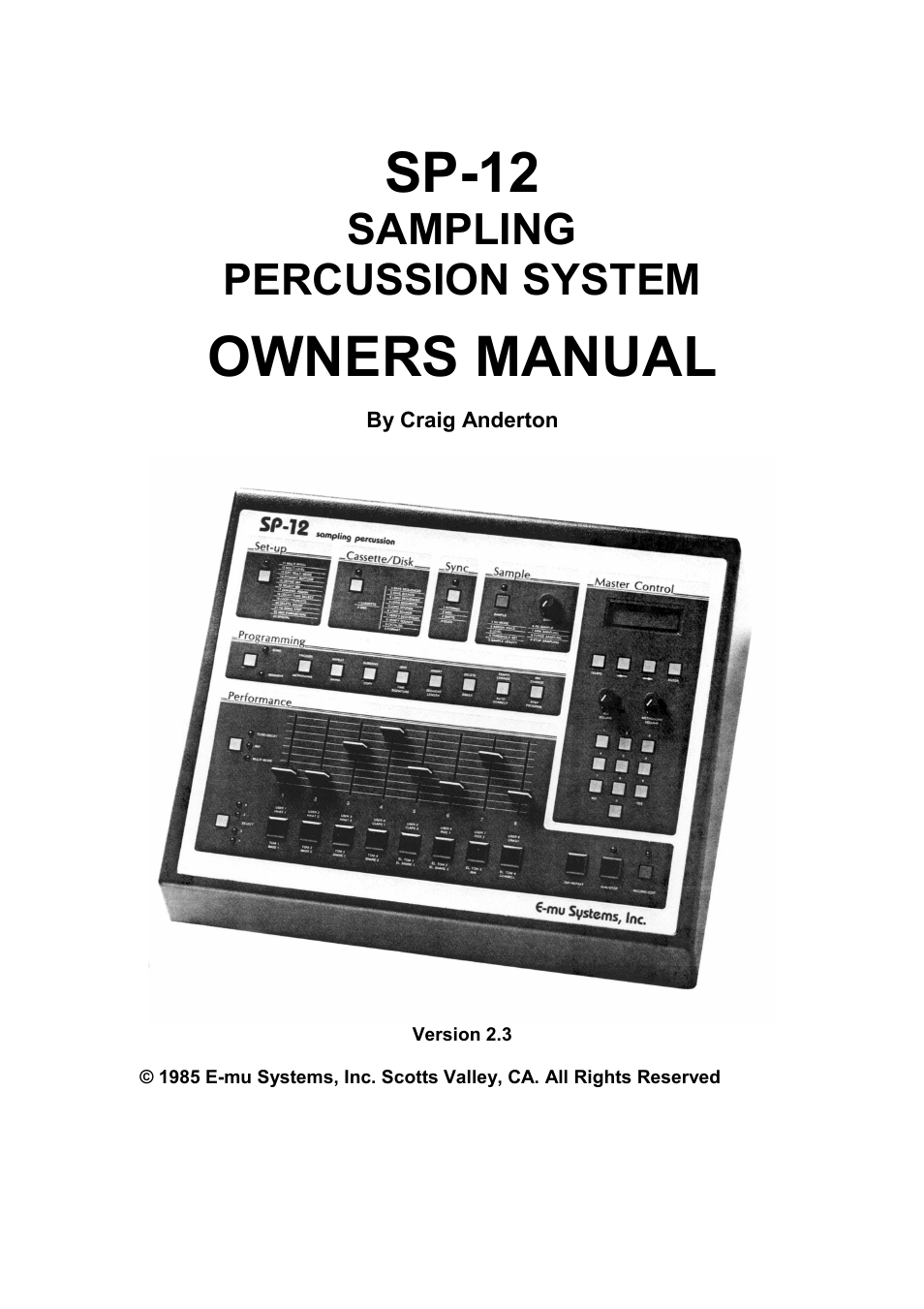 SP Studio Systems SP-12 User Manual | 99 pages