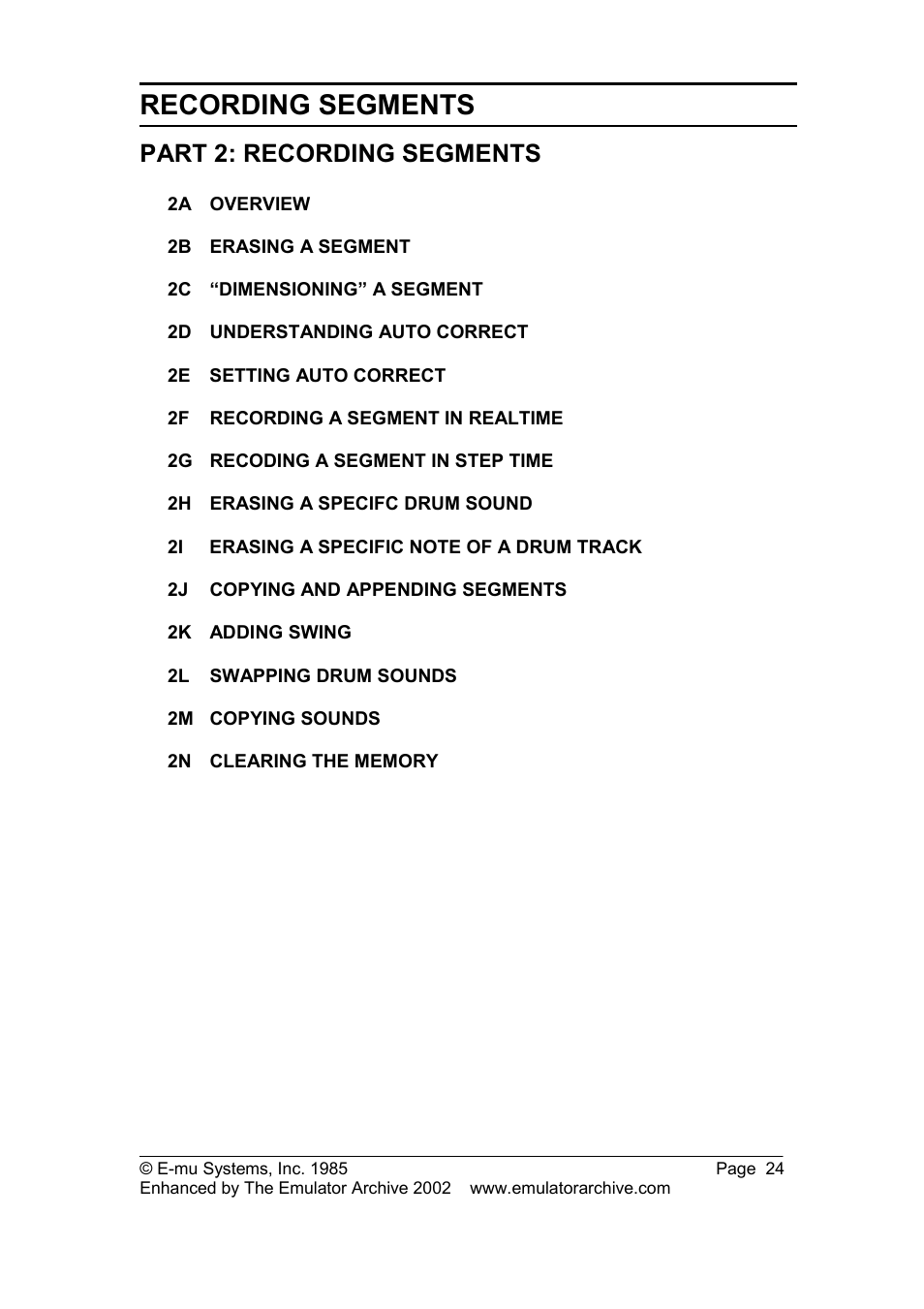 Part 2: recording segments, Recording segments | SP Studio Systems SP-12 User Manual | Page 24 / 99