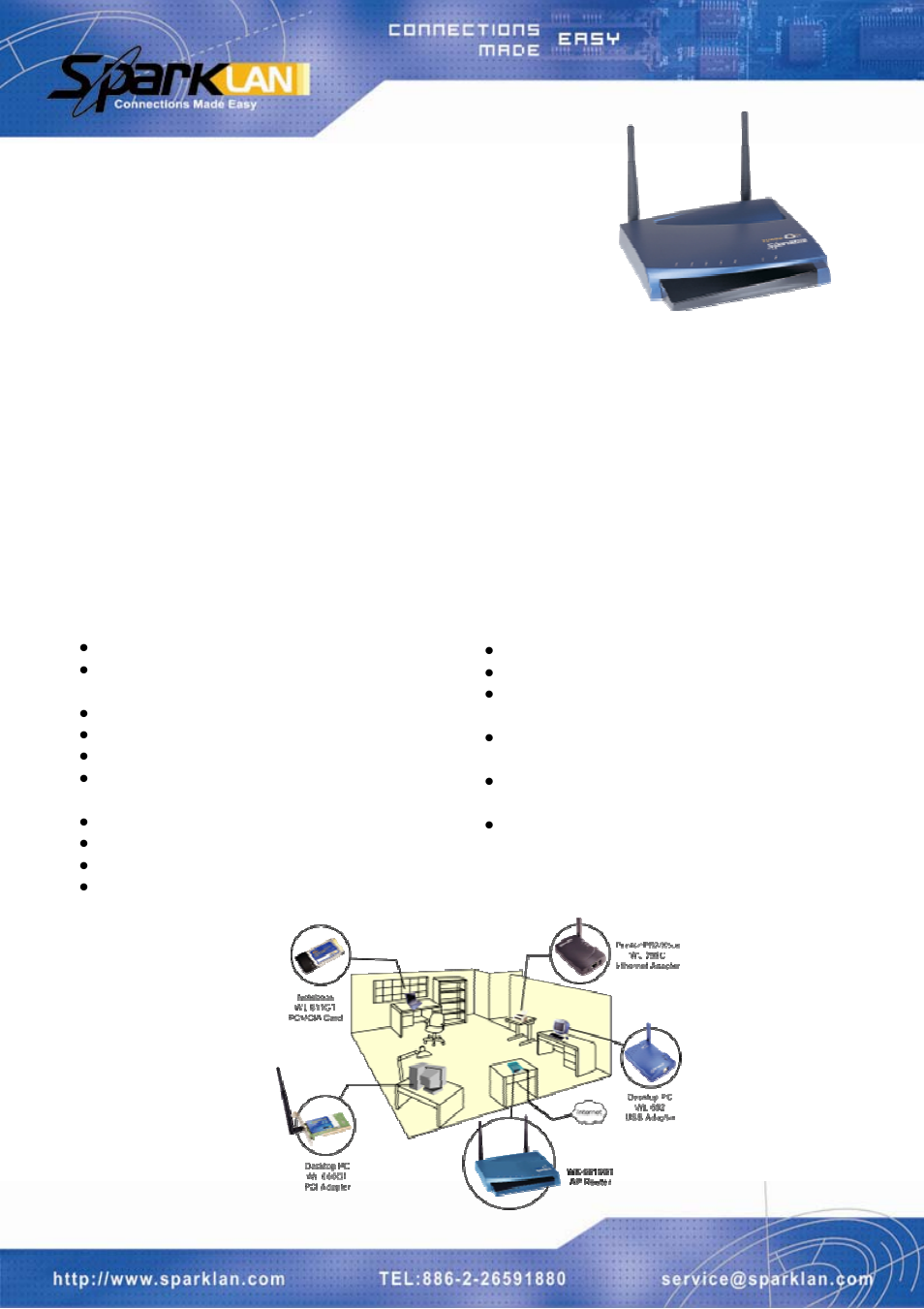 Spark Tech SPARK LAN WX-6615-II User Manual | 2 pages