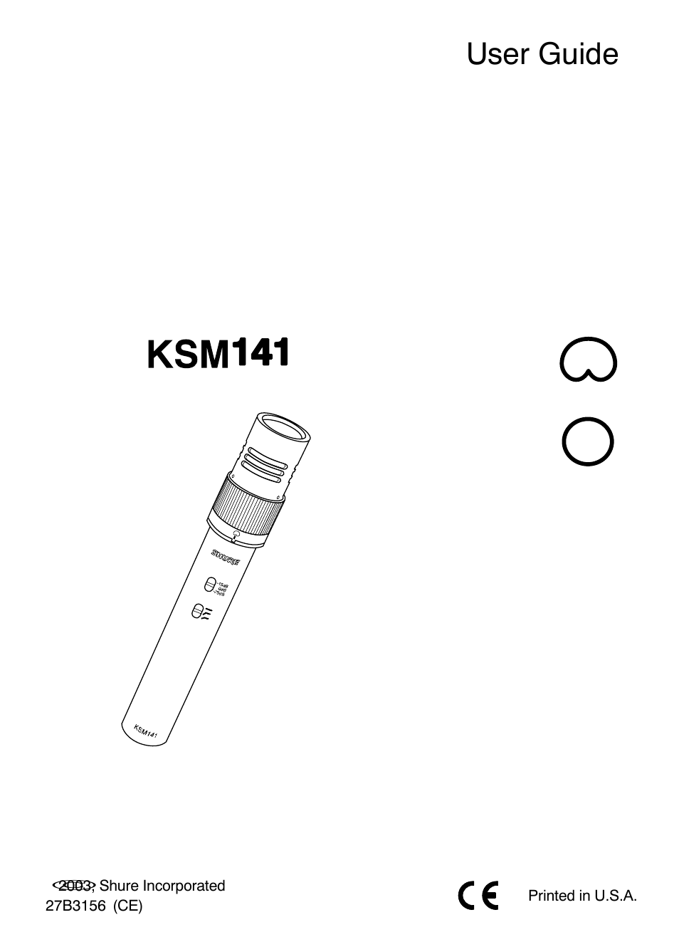 Shure KSM141 User Manual | 11 pages