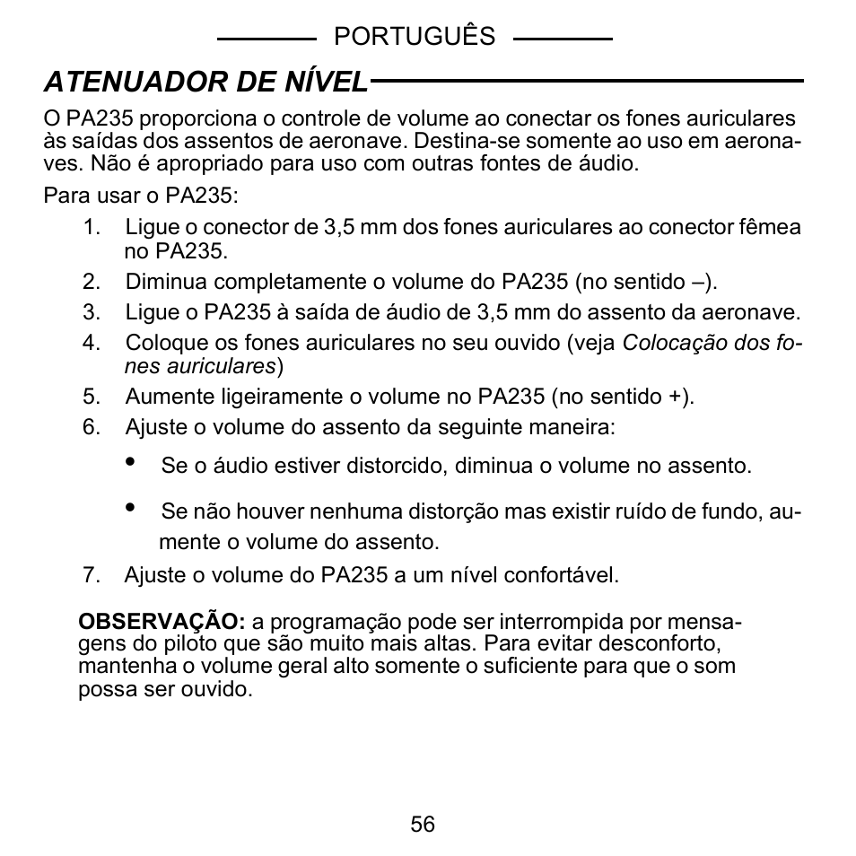 Atenuador de nível | Shure E5C User Manual | Page 58 / 63