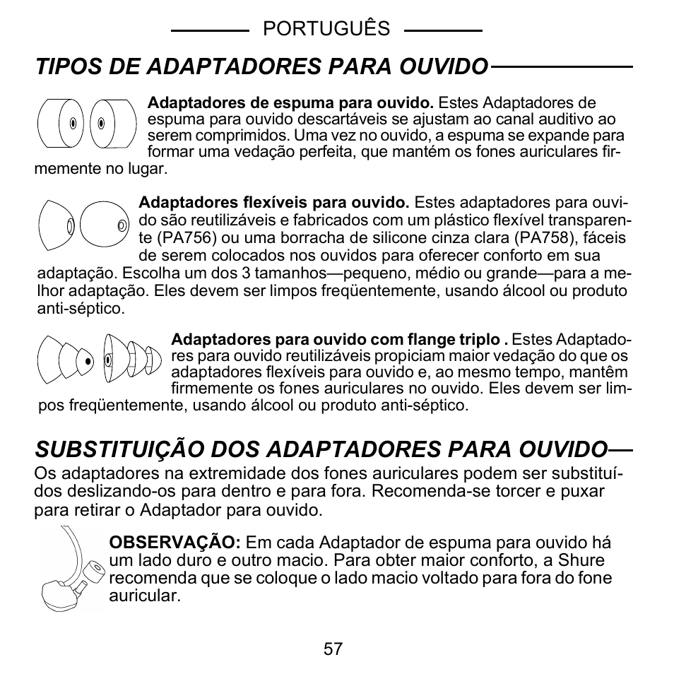 Shure E5C User Manual | Page 59 / 63