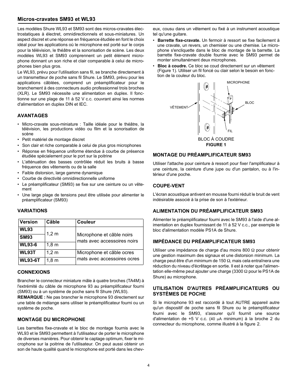 Shure WL93 User Manual | Page 4 / 6