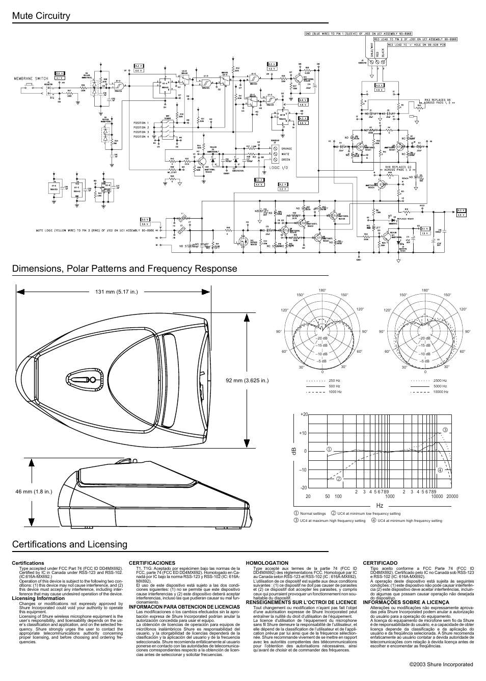 Shure MX692 User Manual | Page 18 / 20