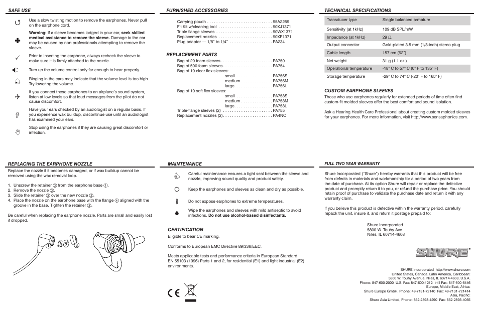 Shure I4C User Manual | Page 2 / 2