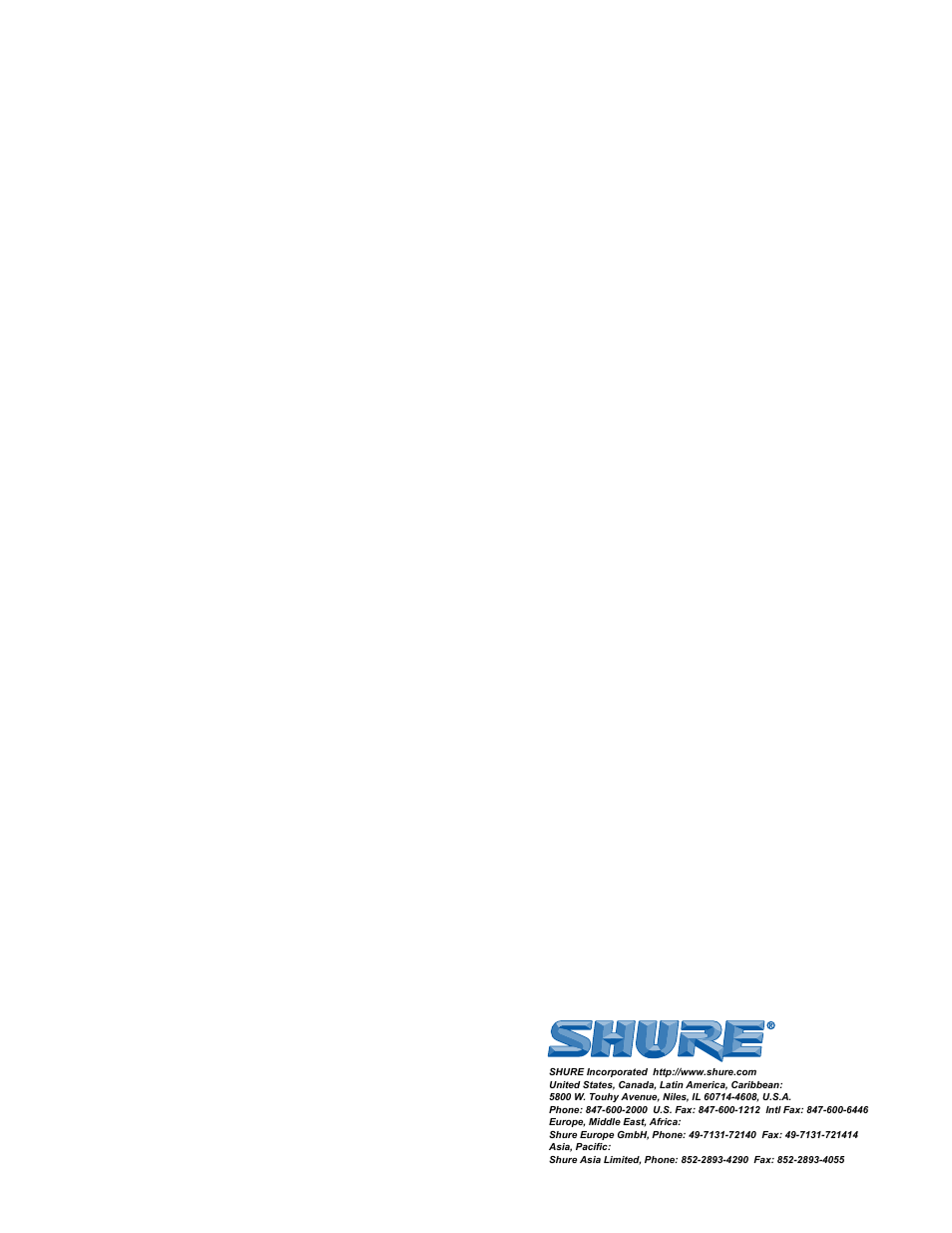 Shure 565SD User Manual | Page 12 / 12