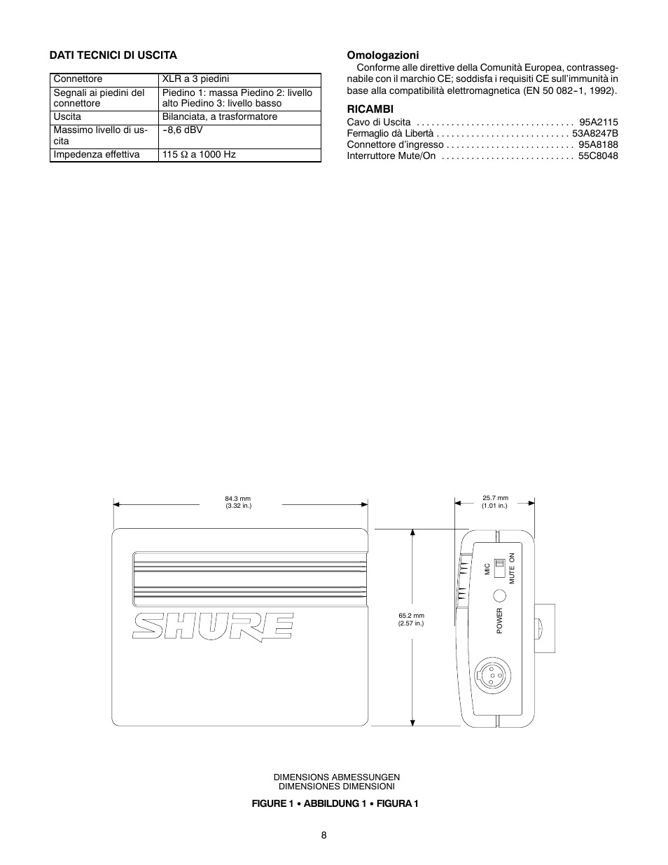 Shure MX1BP User Manual | Page 8 / 12