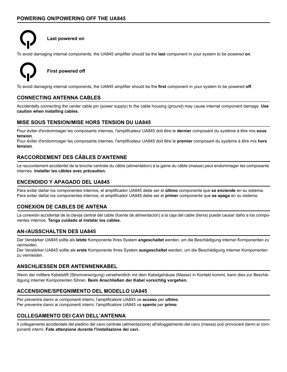 Shure UA845 User Manual | Page 2 / 9