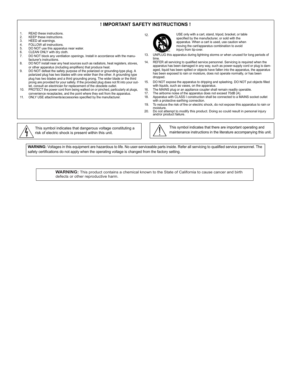 Important safety instructions | Shure UA845 User Manual | Page 3 / 9